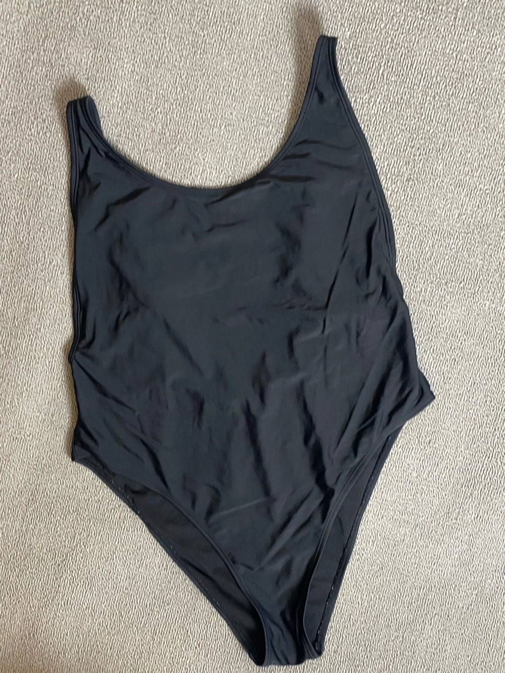 Classic Low Back Black Summer One-Piece Swimsuit- Beach Vacation